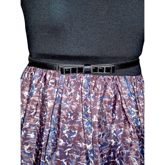 Mixt By Heidi Weisel Women's Black Knit Multicolor Tafetta Dress Missing Belt M - Picture 4 of 8